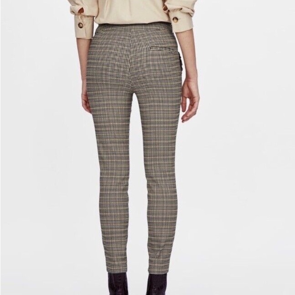 Zara women’s pull on houndstooth skinny ankle pockets pants size xs 26 - Picture 16 of 16